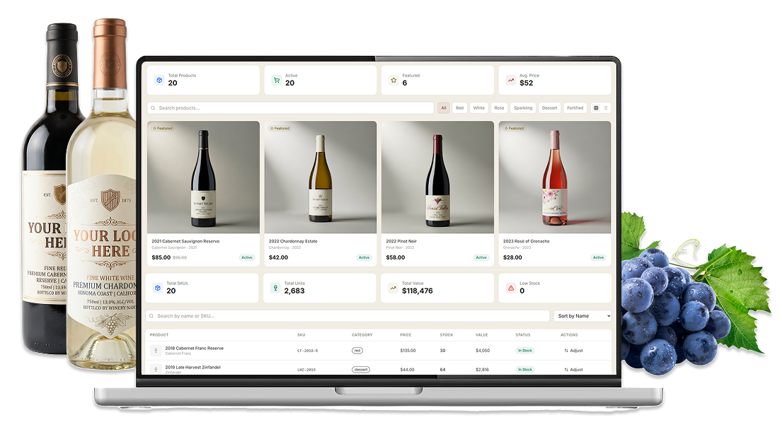Winemaking Equipment vs. Private Label — winemaking tools, equipment and wine bottles